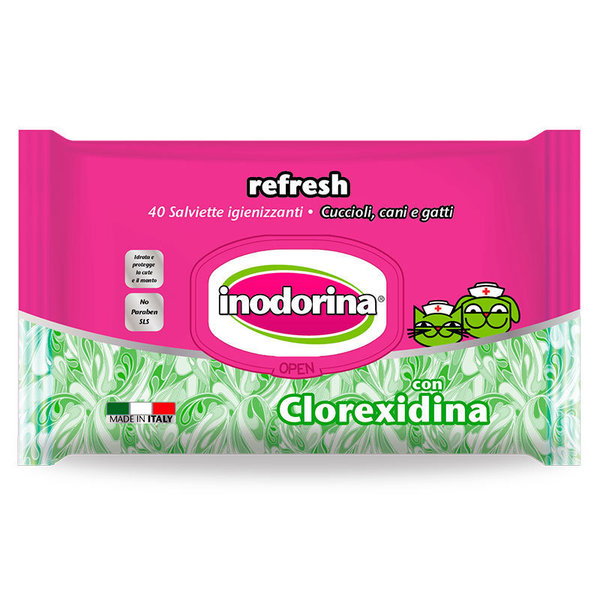 Toallitas Inodorina Refresh Clorhexidina 40 unid